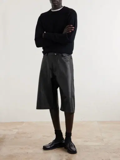 424 Straight-Leg Leather Shorts - Men | Thumbnail 2 424 Straight-Leg Leather Shorts - Men | Thumbnail 2