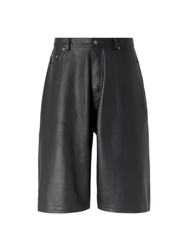Straight-Leg Leather Shorts - Men
