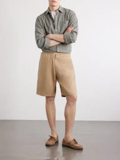 Paul Smith Pleated Linen Drawstring Shorts - Men | Thumbnail 2