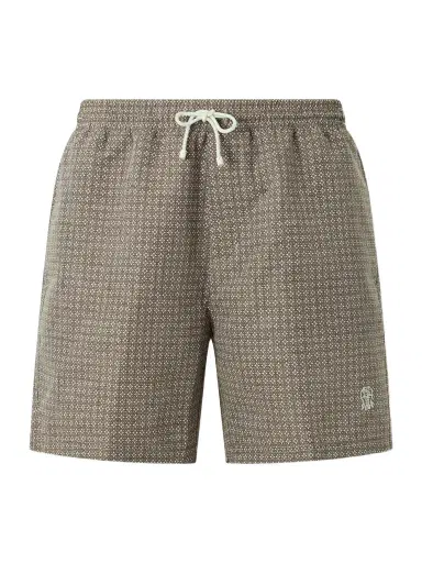 Brunello Cucinelli Straight-Leg Mid-Length Printed Swim Shorts - Men | Thumbnail 1 Brunello Cucinelli Straight-Leg Mid-Length Printed Swim Shorts - Men | Thumbnail 1
