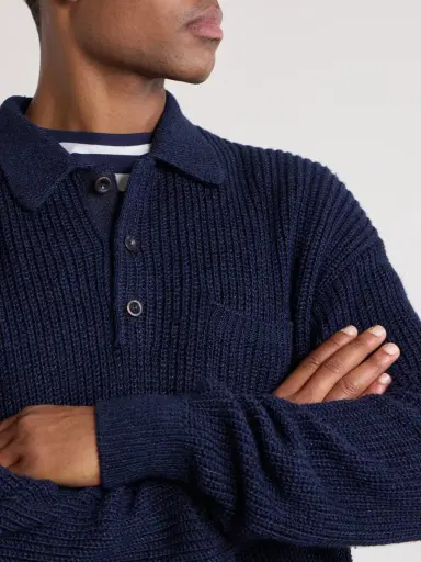 Ralph Lauren Purple Label Silk and Linen-Blend Polo Sweater - Men | Thumbnail 5 Ralph Lauren Purple Label Silk and Linen-Blend Polo Sweater - Men | Thumbnail 5