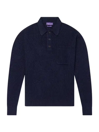 Ralph Lauren Purple Label Silk and Linen-Blend Polo Sweater - Men | Thumbnail 1 Ralph Lauren Purple Label Silk and Linen-Blend Polo Sweater - Men | Thumbnail 1