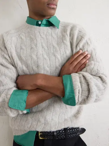 Drake's Cable-Knit Virgin Wool Sweater - Men | Thumbnail 5 Drake's Cable-Knit Virgin Wool Sweater - Men | Thumbnail 5