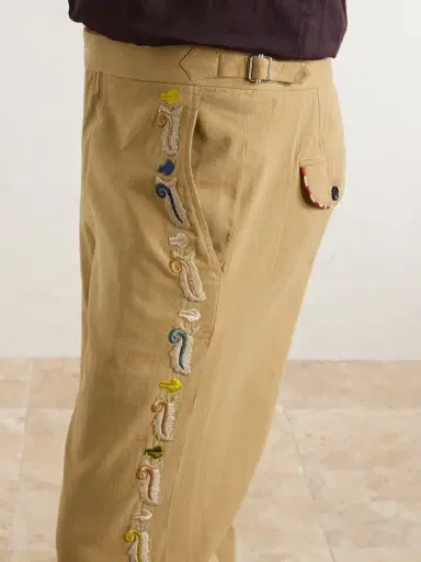 BODE Straight-Leg Cotton Feather Runner Trousers - Men | Thumbnail 5