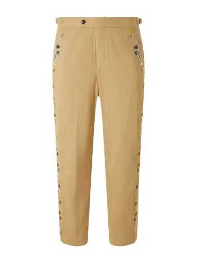 BODE Straight-Leg Cotton Feather Runner Trousers - Men | Thumbnail 1