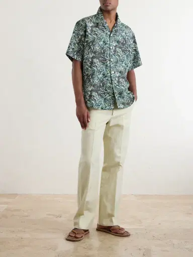 Auralee Printed Silk Satin Shirt - Men | Thumbnail 2 Auralee Printed Silk Satin Shirt - Men | Thumbnail 2