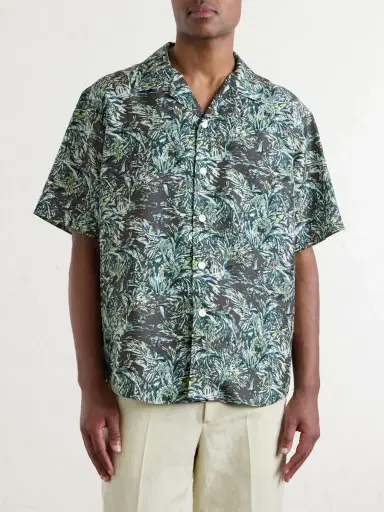 Auralee Printed Silk Satin Shirt - Men | Thumbnail 3 Auralee Printed Silk Satin Shirt - Men | Thumbnail 3