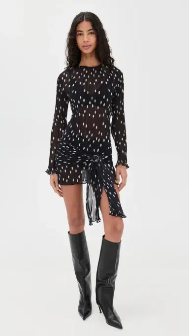 LIONESS Ford Mini Dress Noir Polka | Thumbnail 2 LIONESS Ford Mini Dress Noir Polka | Thumbnail 2