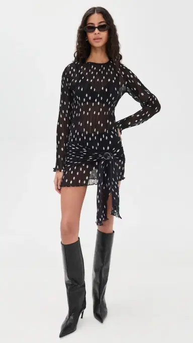 LIONESS Ford Mini Dress Noir Polka | Thumbnail 5 LIONESS Ford Mini Dress Noir Polka | Thumbnail 5