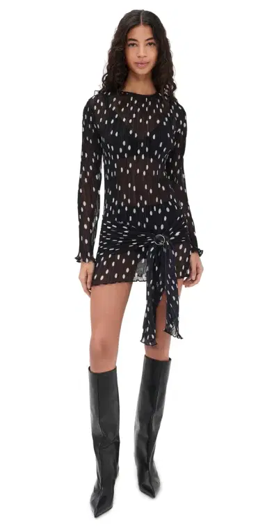 LIONESS Ford Mini Dress Noir Polka | Thumbnail 1 LIONESS Ford Mini Dress Noir Polka | Thumbnail 1