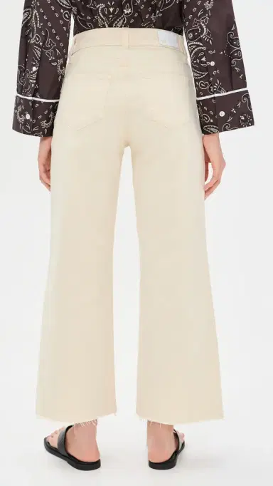 PAIGE Anessa Jeans with Twisted Outseam Panel and Raw Hem Butter Yellow 23 | Thumbnail 3