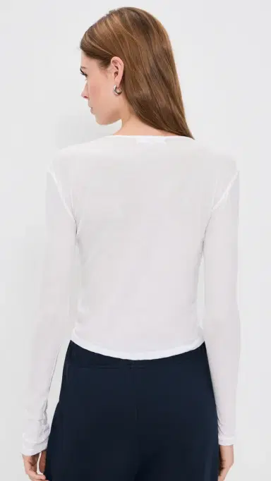 perfectwhitetee Inna French Jersey Long Sleeve Tee White L | Thumbnail 3