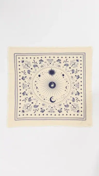 Freya Cosmic Rodeo Cashmere Bandana Scarf Butter/Navy One Size | Thumbnail 2 Freya Cosmic Rodeo Cashmere Bandana Scarf Butter/Navy One Size | Thumbnail 2