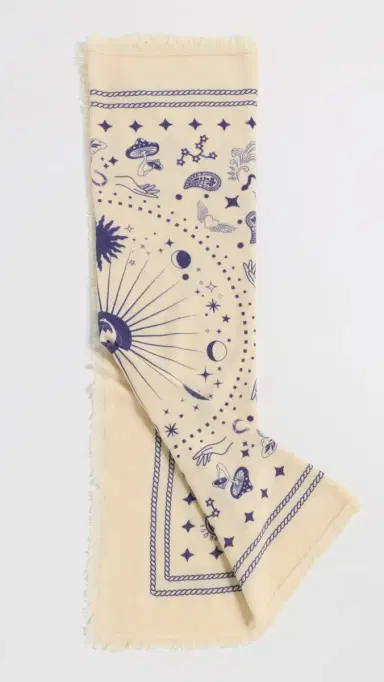 Freya Cosmic Rodeo Cashmere Bandana Scarf Butter/Navy One Size | Thumbnail 4 Freya Cosmic Rodeo Cashmere Bandana Scarf Butter/Navy One Size | Thumbnail 4