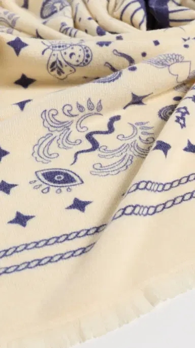 Freya Cosmic Rodeo Cashmere Bandana Scarf Butter/Navy One Size | Thumbnail 5 Freya Cosmic Rodeo Cashmere Bandana Scarf Butter/Navy One Size | Thumbnail 5