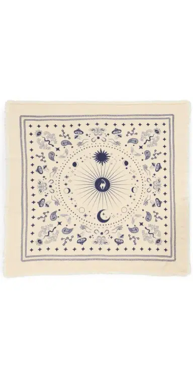 Freya Cosmic Rodeo Cashmere Bandana Scarf Butter/Navy One Size | Thumbnail 1 Freya Cosmic Rodeo Cashmere Bandana Scarf Butter/Navy One Size | Thumbnail 1