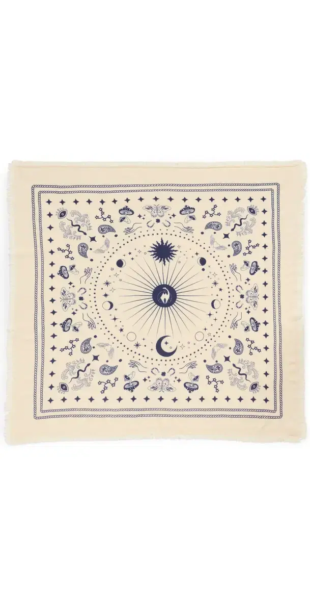 Cosmic Rodeo Cashmere Bandana Scarf Butter/Navy One Size