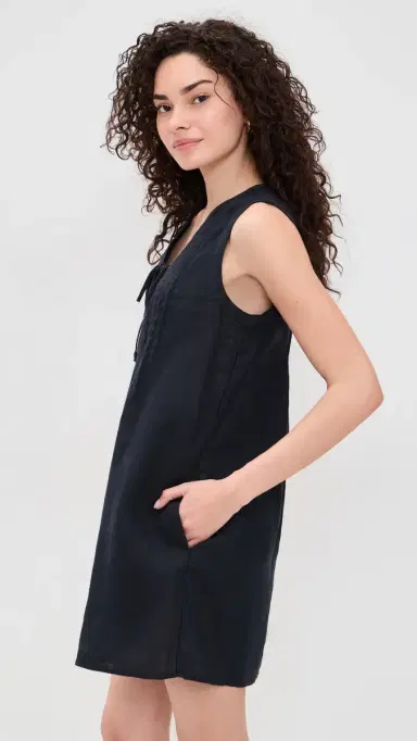 Splendid Stella Linen Mini Dress Lead | Thumbnail 4