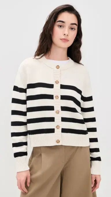 Jenni Kayne Mirren triped Cardigan /Black Stripe | Thumbnail 2 Jenni Kayne Mirren triped Cardigan /Black Stripe | Thumbnail 2