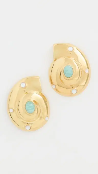 Lizzie Fortunato Nautilus Stud Earrings Gold One Size | Thumbnail 2