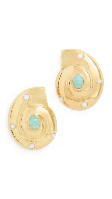 Lizzie Fortunato Nautilus Stud Earrings Gold One Size | Thumbnail 5