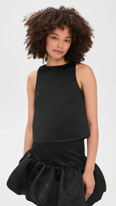 Ganni Duchesse Satin Crossover Open Back Top | Thumbnail 2 Ganni Duchesse Satin Crossover Open Back Top | Thumbnail 2