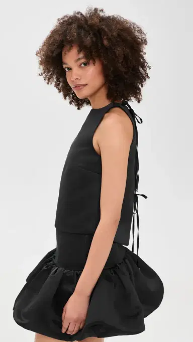 Ganni Duchesse Satin Crossover Open Back Top | Thumbnail 4 Ganni Duchesse Satin Crossover Open Back Top | Thumbnail 4