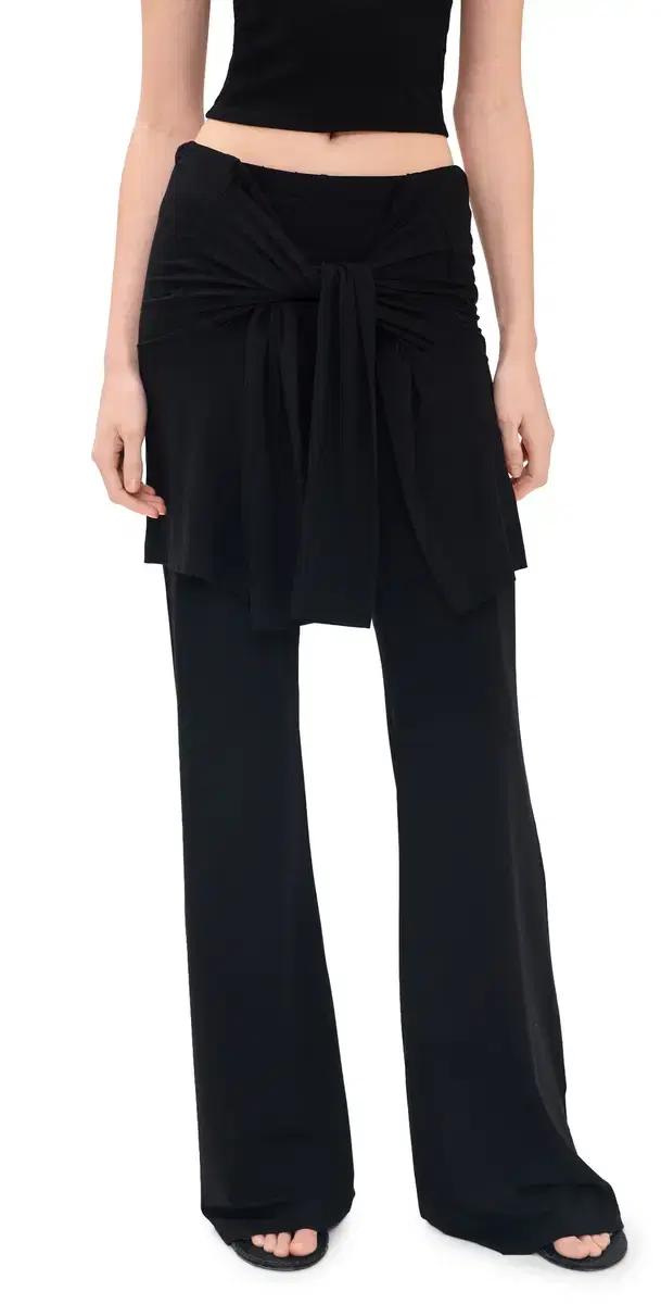 Waist Tie Pants Black