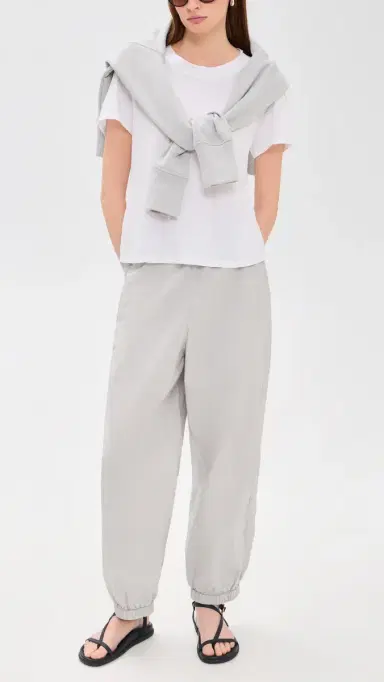 James Perse Stretch Poplin Parachute Pants Salt | Thumbnail 5 James Perse Stretch Poplin Parachute Pants Salt | Thumbnail 5