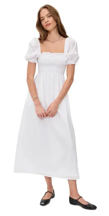 Hill House Home The Scarlett Midi Nap Dress White | Thumbnail 1 Hill House Home The Scarlett Midi Nap Dress White | Thumbnail 1