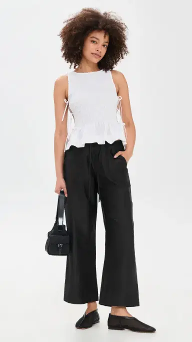 Ganni Cotton Poplin Smock Tie String Top | Thumbnail 5