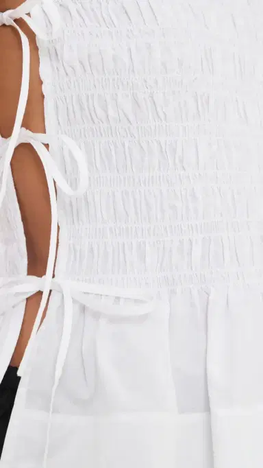 Ganni Cotton Poplin Smock Tie String Top | Thumbnail 6