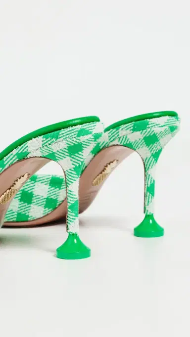 Aquazzura Bisous Mules Palm Green | Thumbnail 4