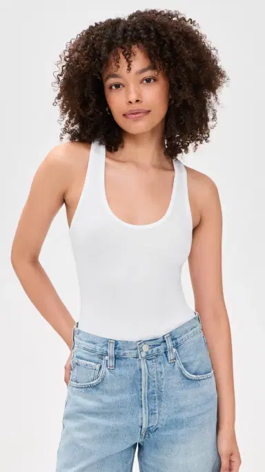 Commando Better Than Basic Rib Tank Thong Bodysuit White | Thumbnail 2