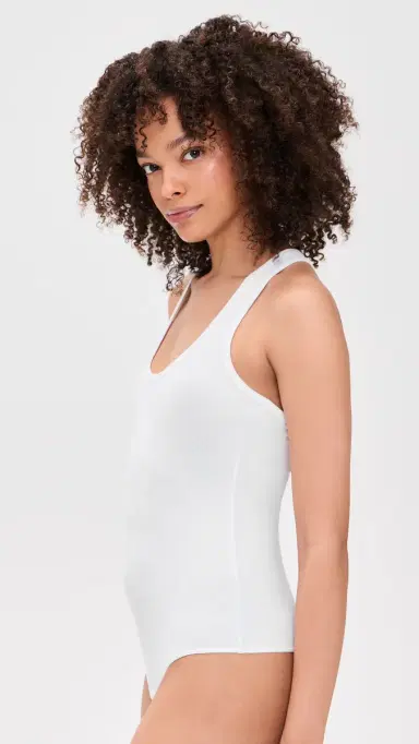 Commando Better Than Basic Rib Tank Thong Bodysuit White | Thumbnail 4