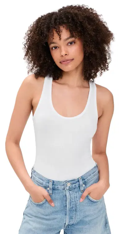Commando Better Than Basic Rib Tank Thong Bodysuit White | Thumbnail 1