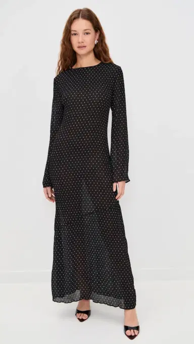 Lioness Haven Maxi Dress Noir Polka | Thumbnail 2