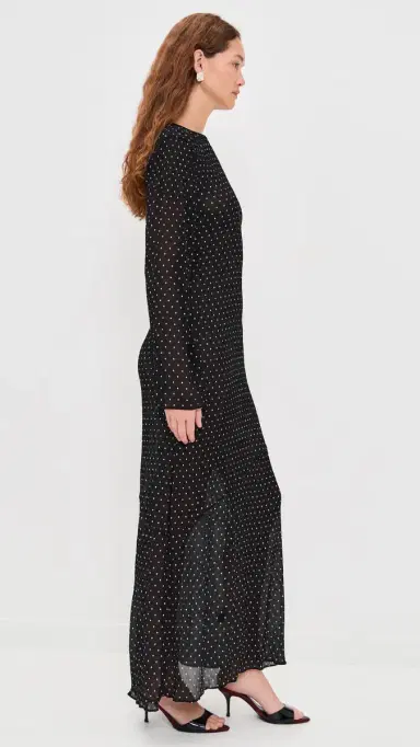 Lioness Haven Maxi Dress Noir Polka | Thumbnail 4
