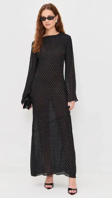 Lioness Haven Maxi Dress Noir Polka | Thumbnail 5