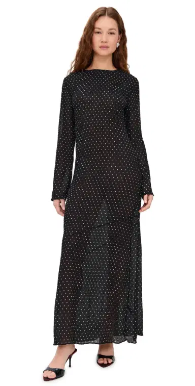 Lioness Haven Maxi Dress Noir Polka | Thumbnail 1