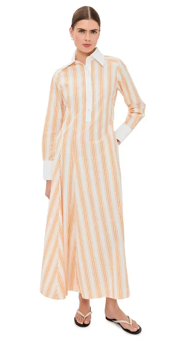 Rosie Assoulin Groovy Shirt Dress Creamsicle