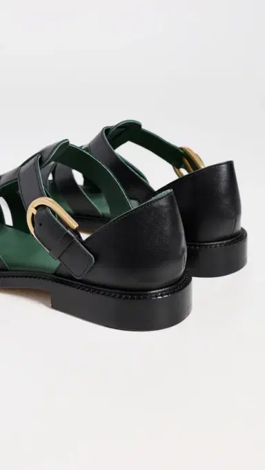 Vinny's Leather Fisherman Sandals Black Nappa | Thumbnail 3