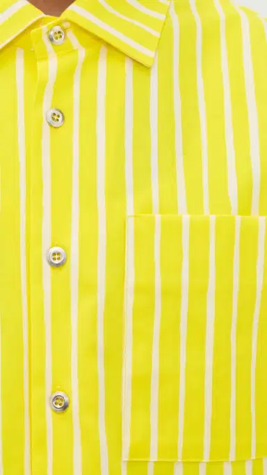 Marimekko Jokapoika Kioski Button Down Shirt Yellow/White | Thumbnail 6 Marimekko Jokapoika Kioski Button Down Shirt Yellow/White | Thumbnail 6