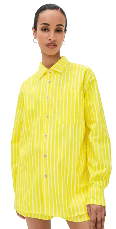 Marimekko Jokapoika Kioski Button Down Shirt Yellow/White | Thumbnail 1 Marimekko Jokapoika Kioski Button Down Shirt Yellow/White | Thumbnail 1
