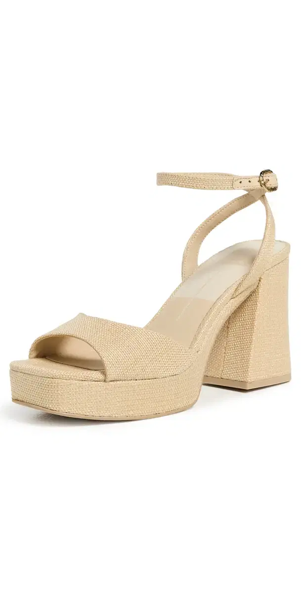 Felicia Platform Sandals Natural Raffia