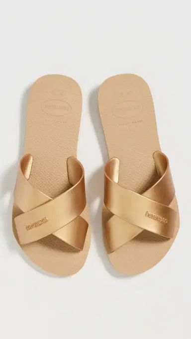 Havaianas Aqua Metallic Sandals Golden | Thumbnail 2
