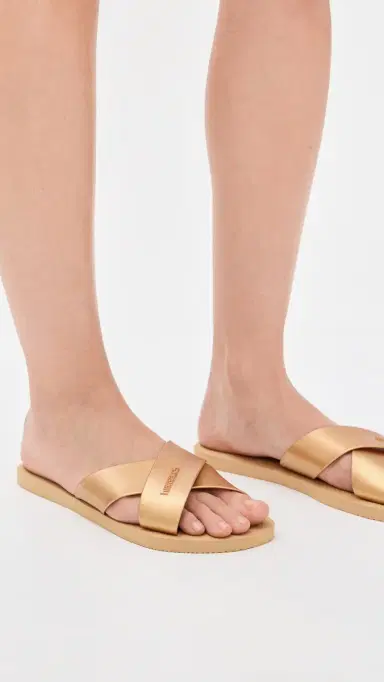 Havaianas Aqua Metallic Sandals Golden | Thumbnail 3
