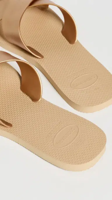 Havaianas Aqua Metallic Sandals Golden | Thumbnail 4