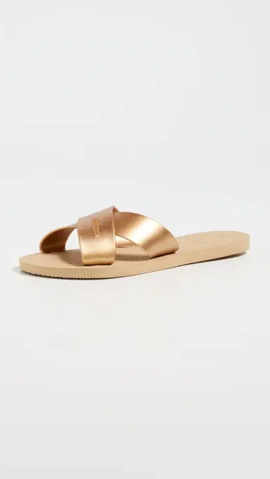 Havaianas Aqua Metallic Sandals Golden | Thumbnail 5