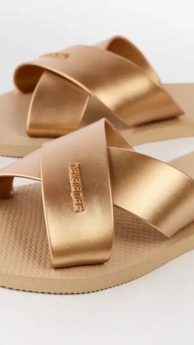 Havaianas Aqua Metallic Sandals Golden | Thumbnail 6